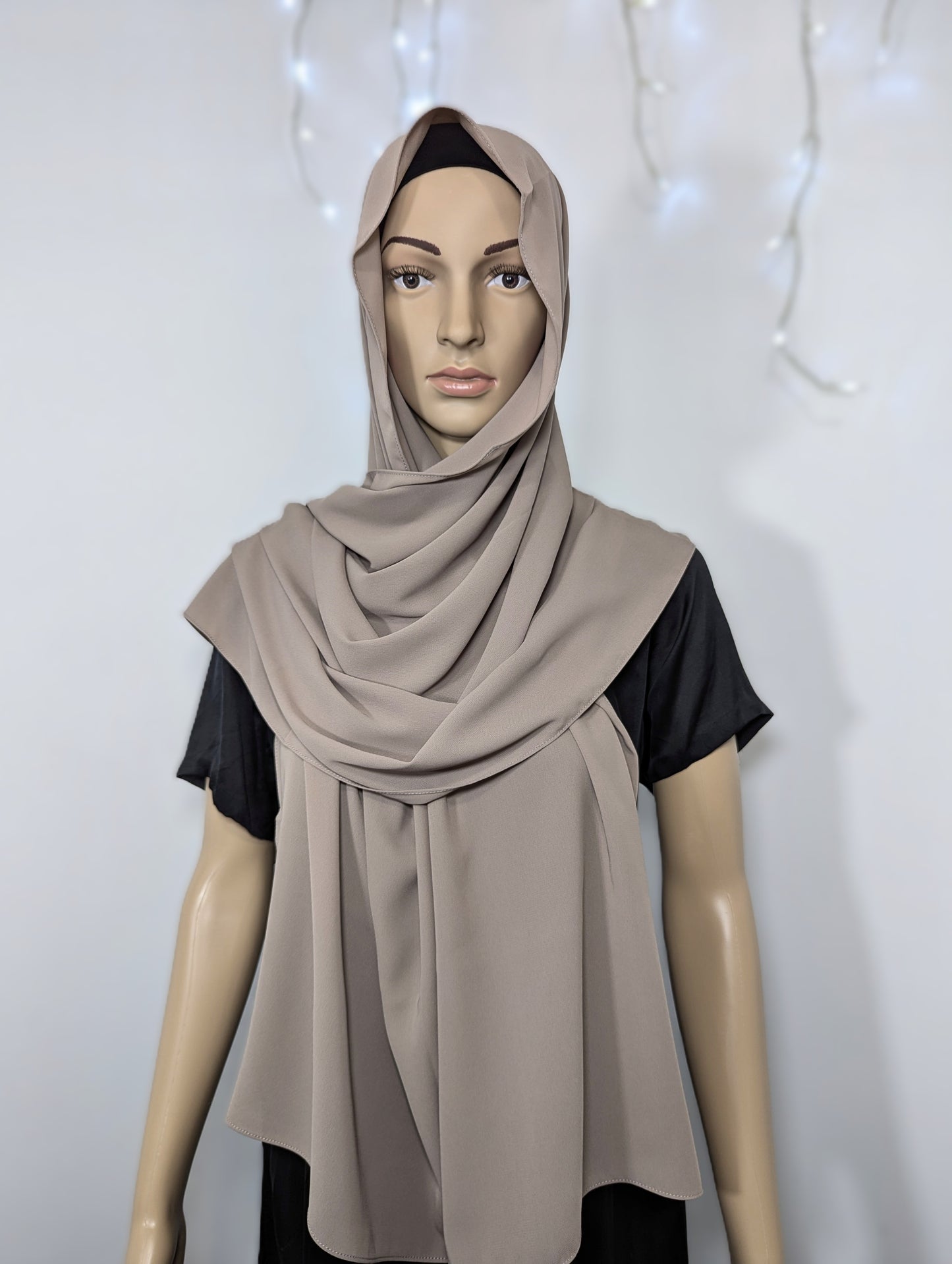 Plain Chiffon Scarf -- Khaki Brown