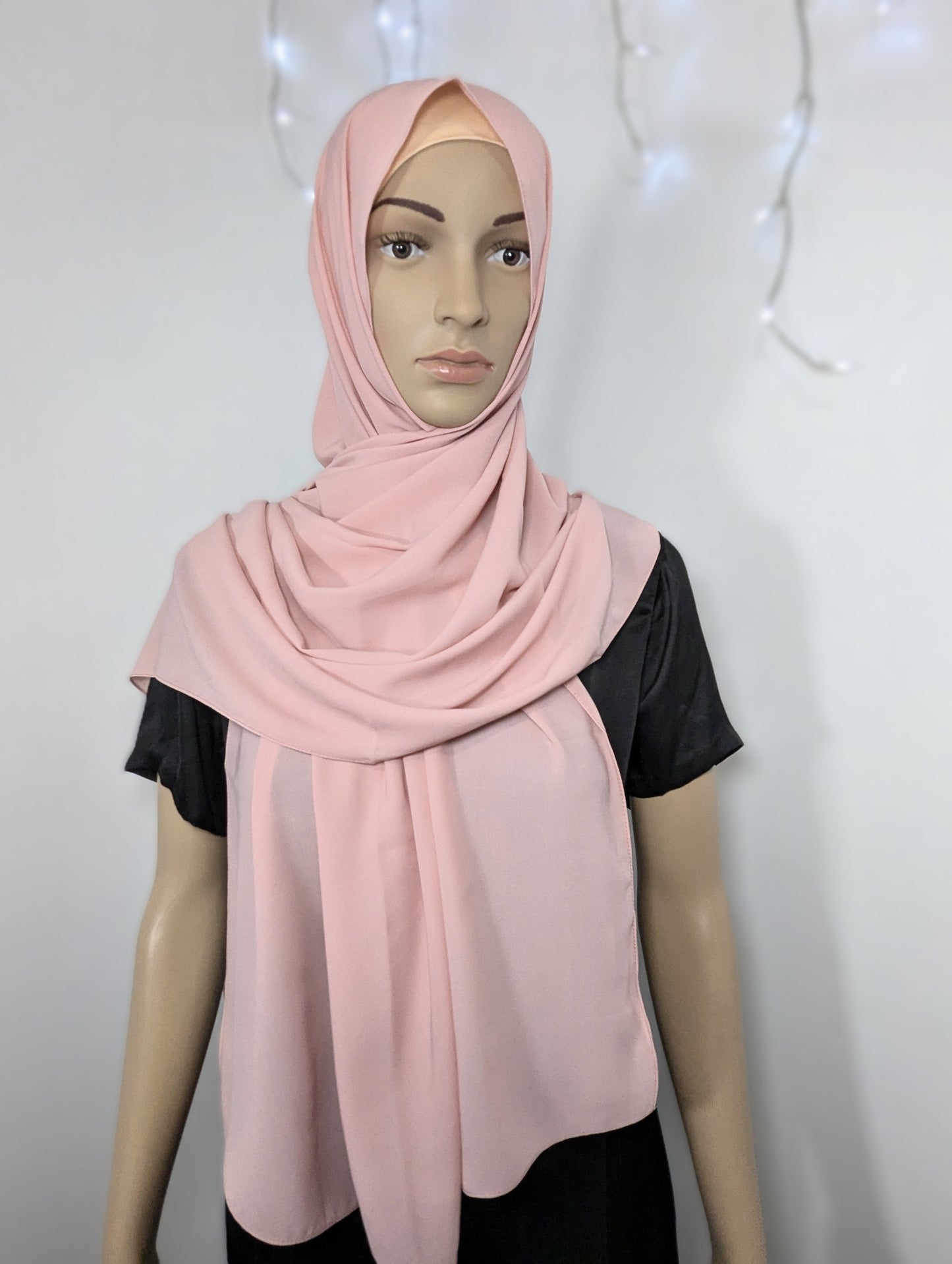 Plain Chiffon Scarf -- Pink
