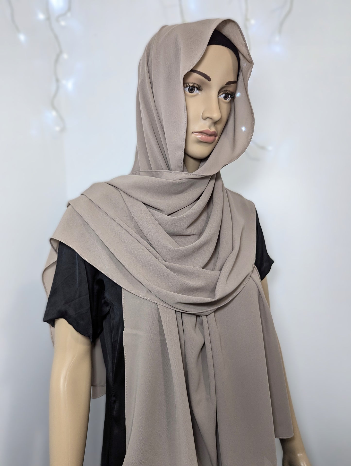 Plain Chiffon Scarf -- Khaki Brown