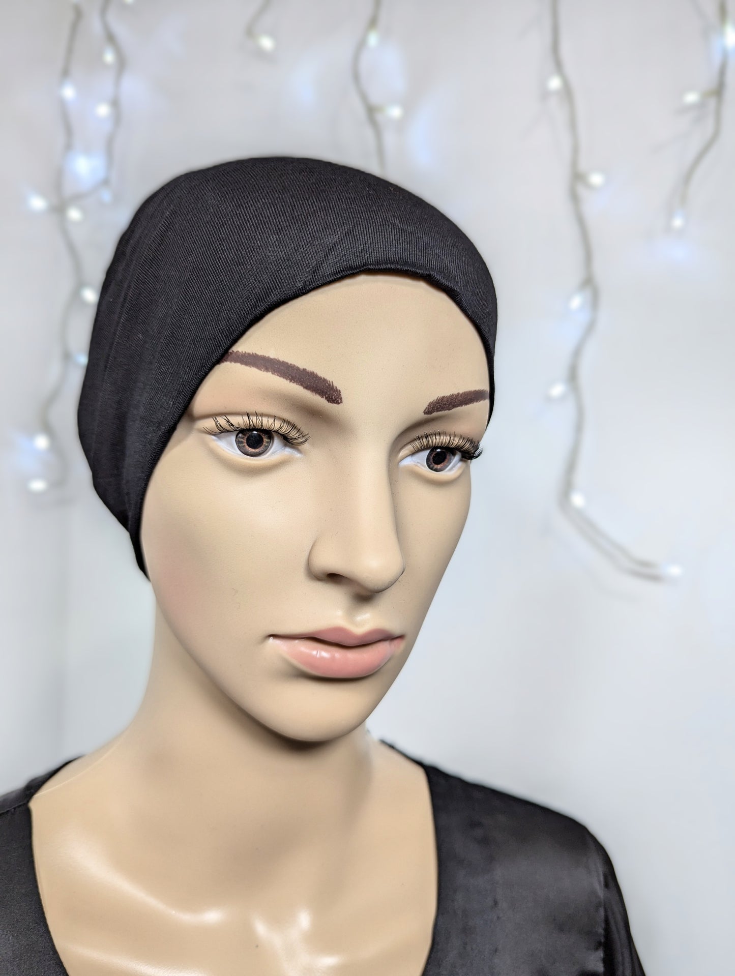 Inner Cap Tie Back -- Black