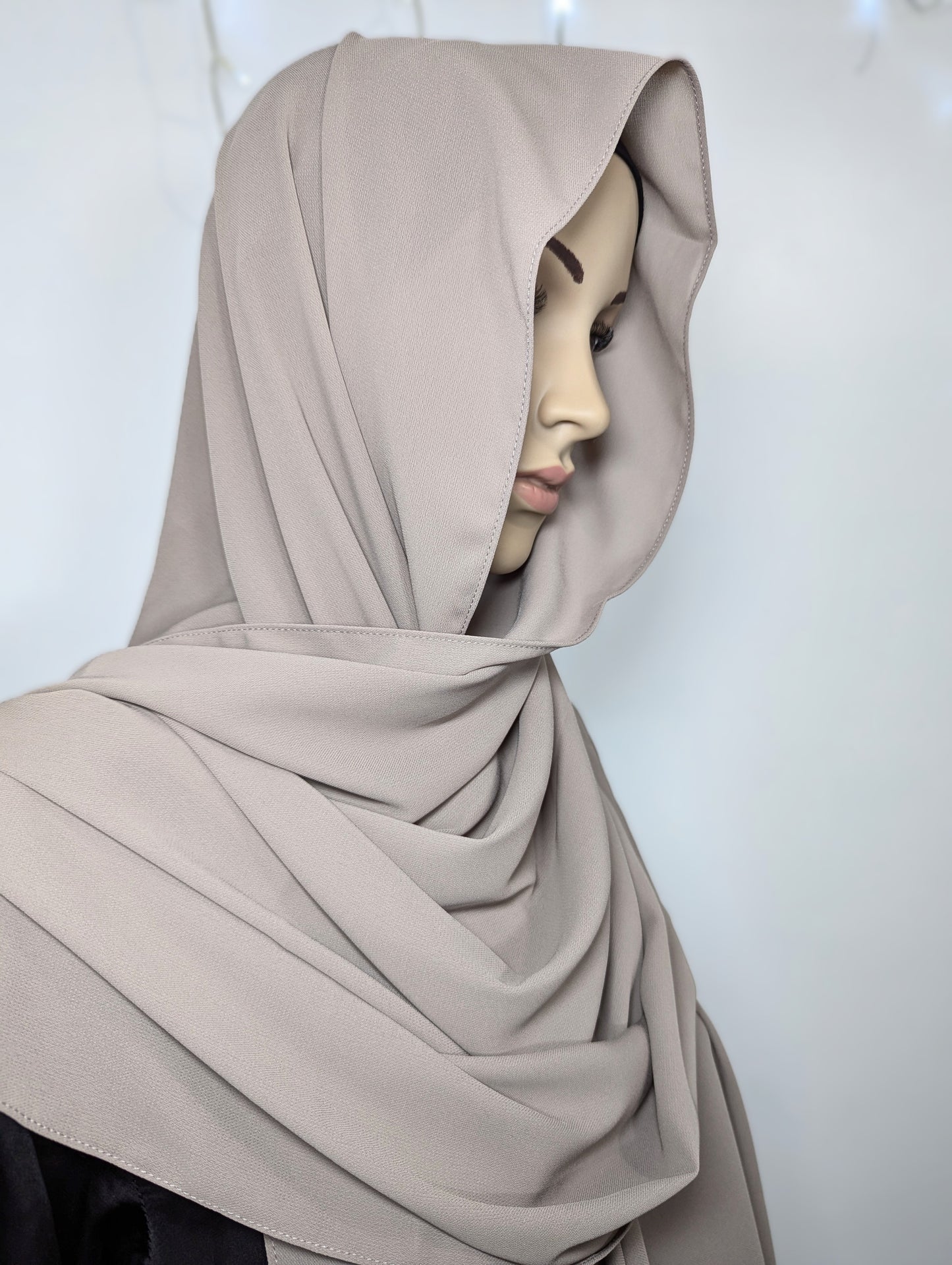 Plain Chiffon Scarf -- Khaki Brown