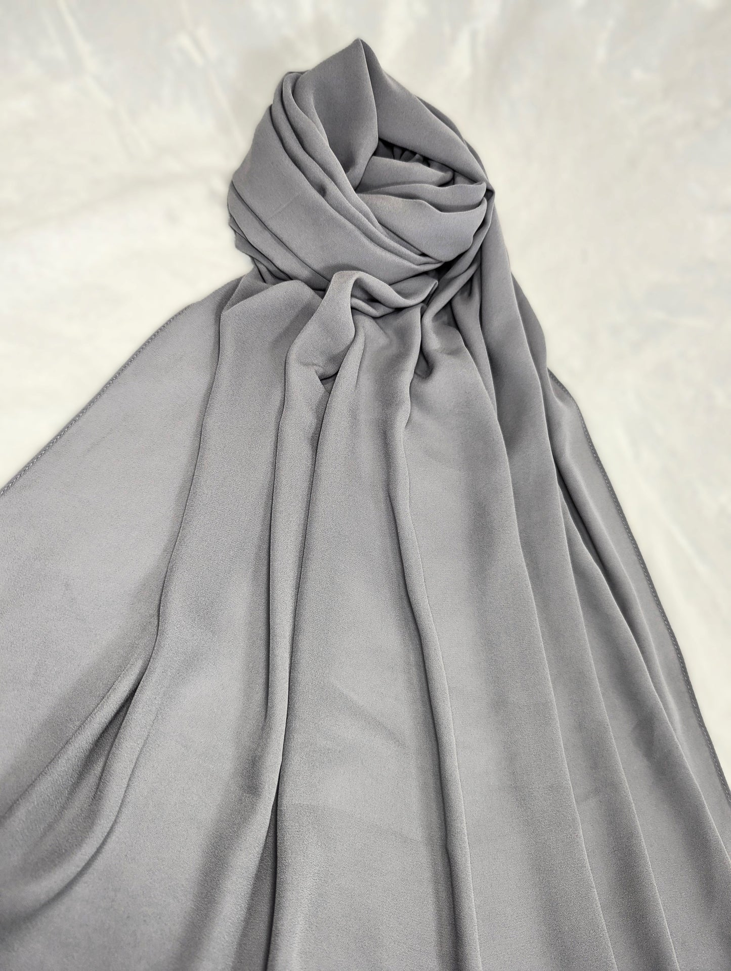 Plain Chiffon Scarf -- Gray