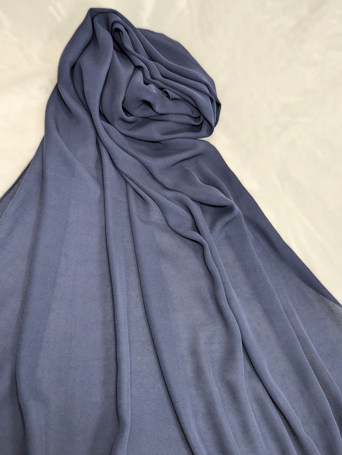 Plain Chiffon Scarf -- Navy Blue