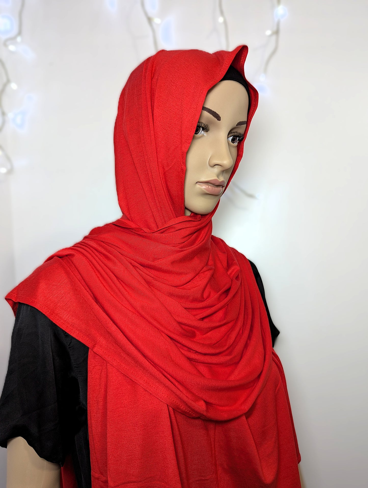 Plain Jersey Scarf -- Red