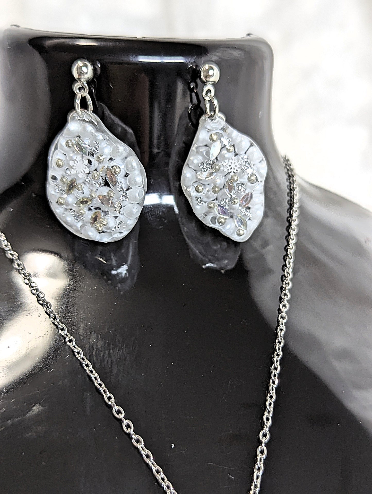 Pearl & Rhinestone Resin Jewelry