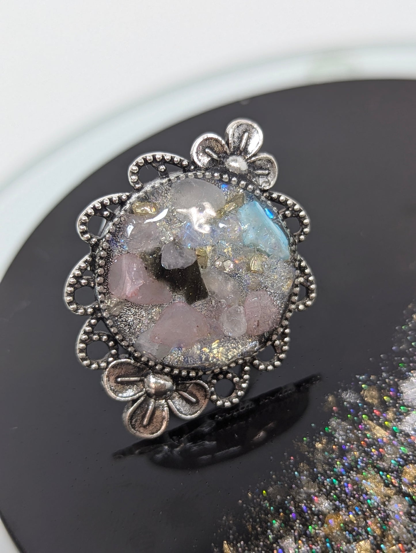Broken Stone Resin Ring