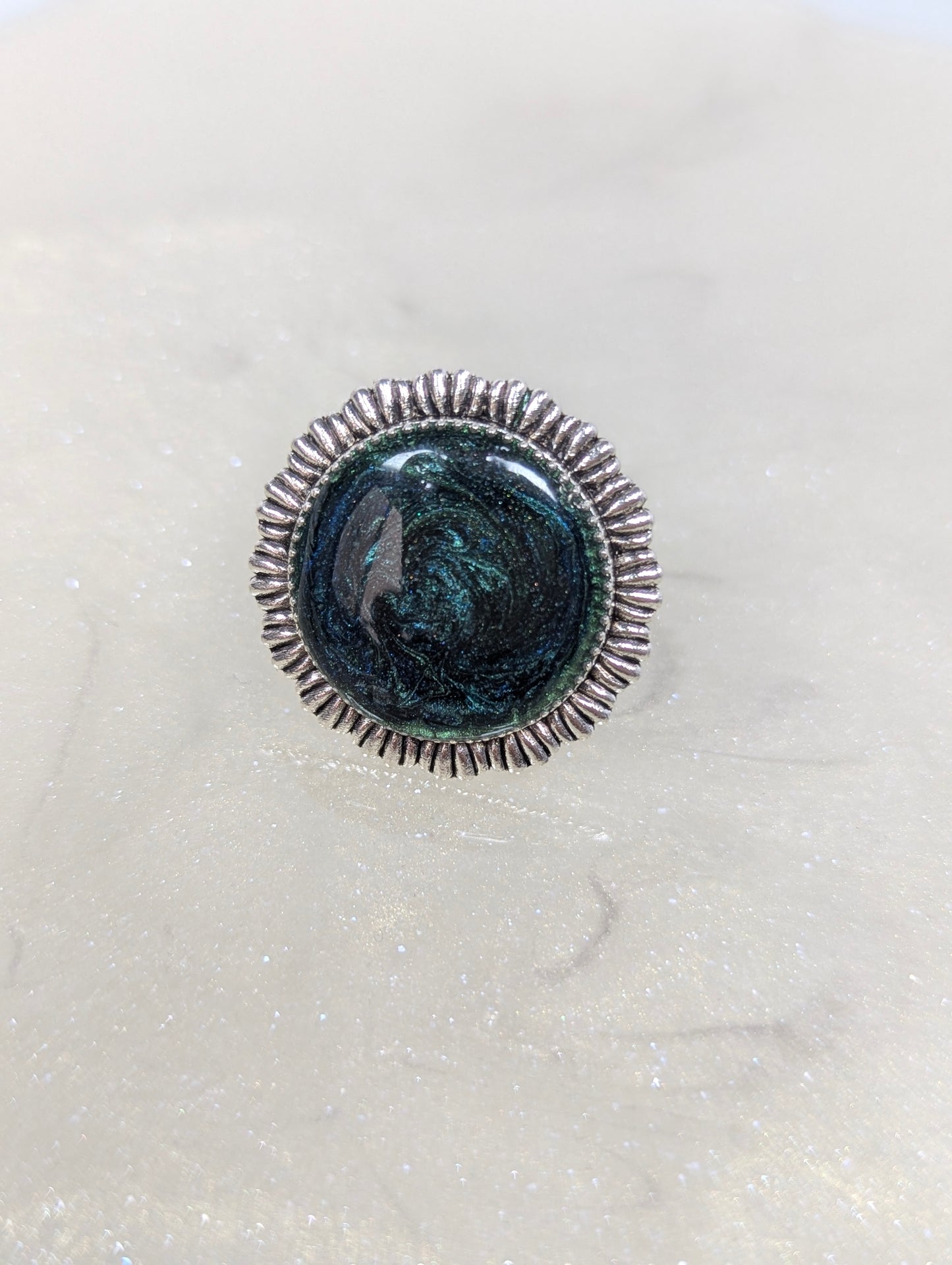 Dark Green Resin Ring