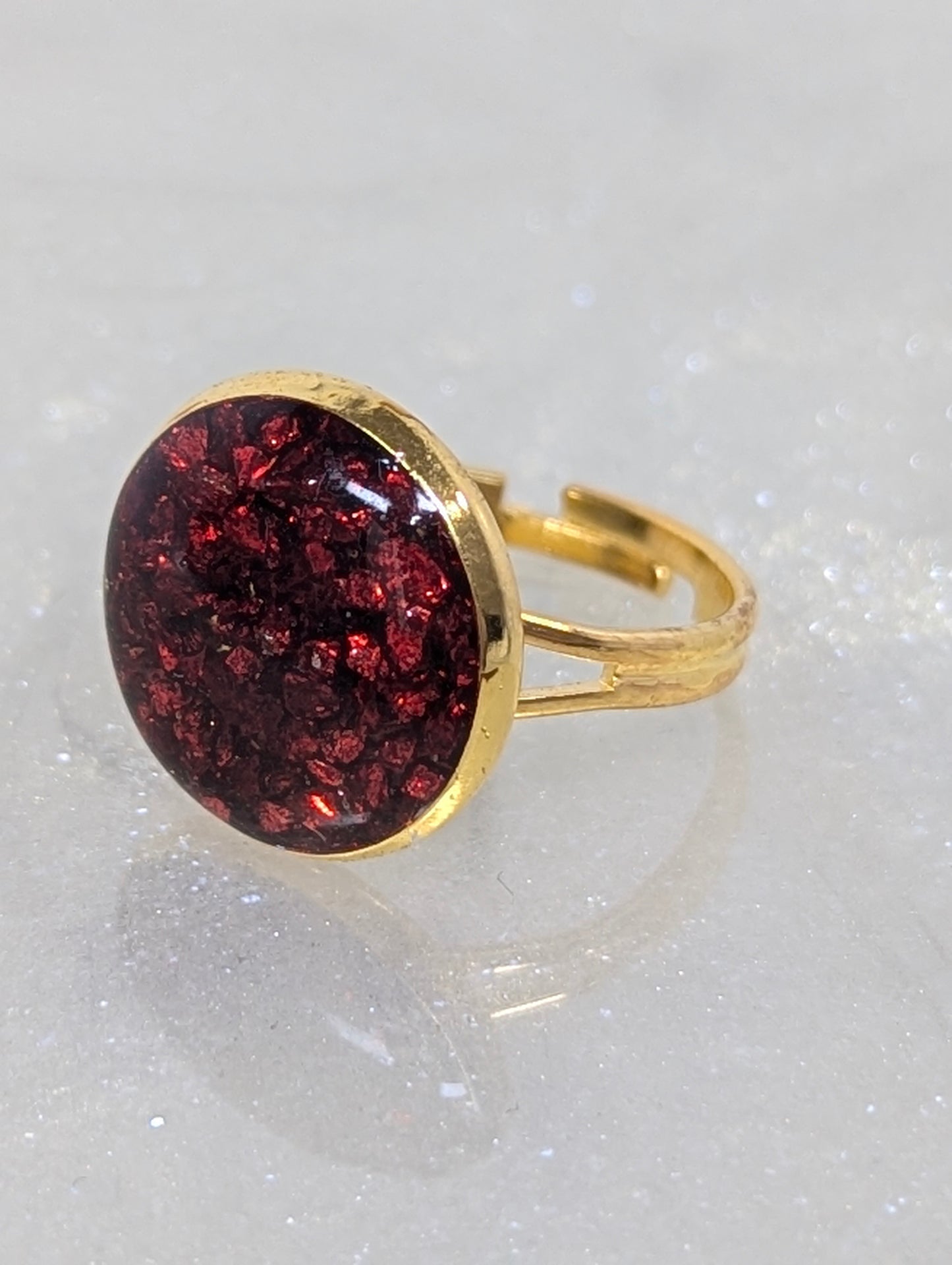 Burgundy Stones Resin Ring