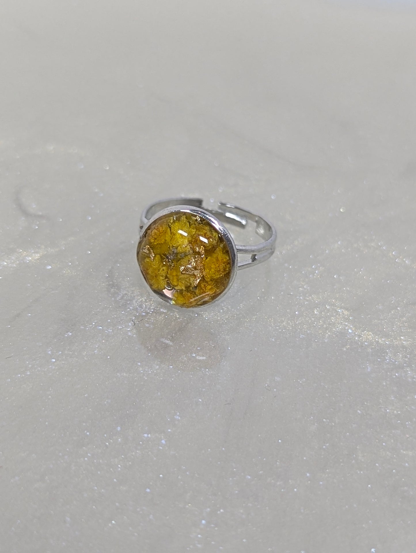 Yellow Flower Resin Ring