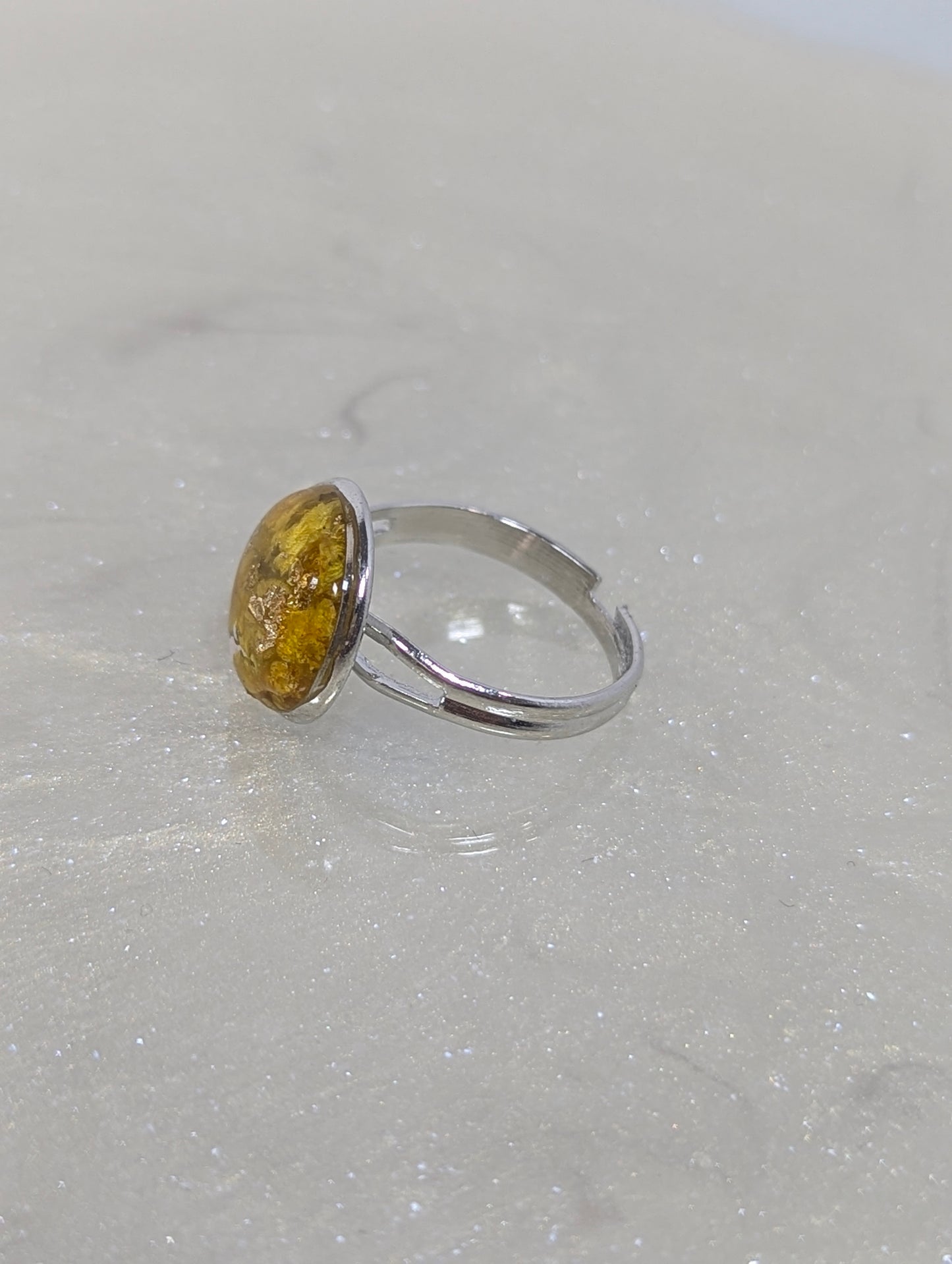 Yellow Flower Resin Ring