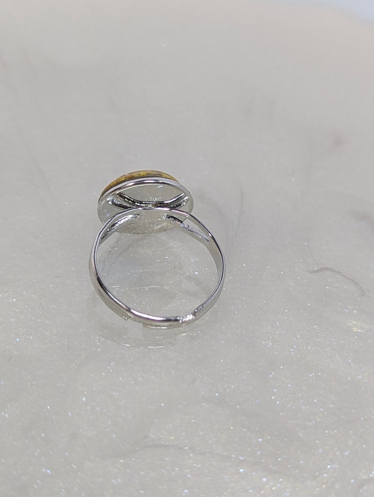Yellow Flower Resin Ring