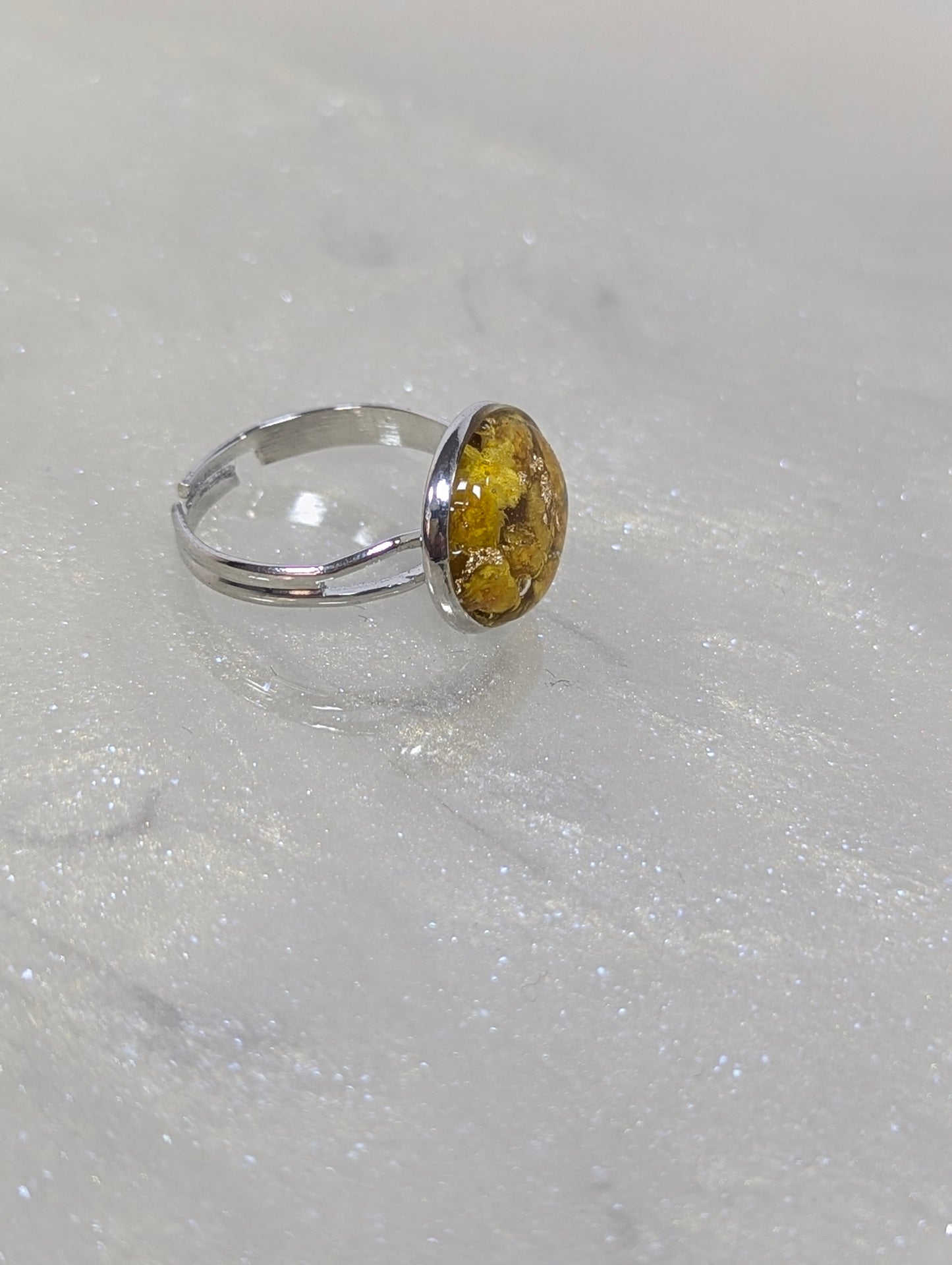 Yellow Flower Resin Ring