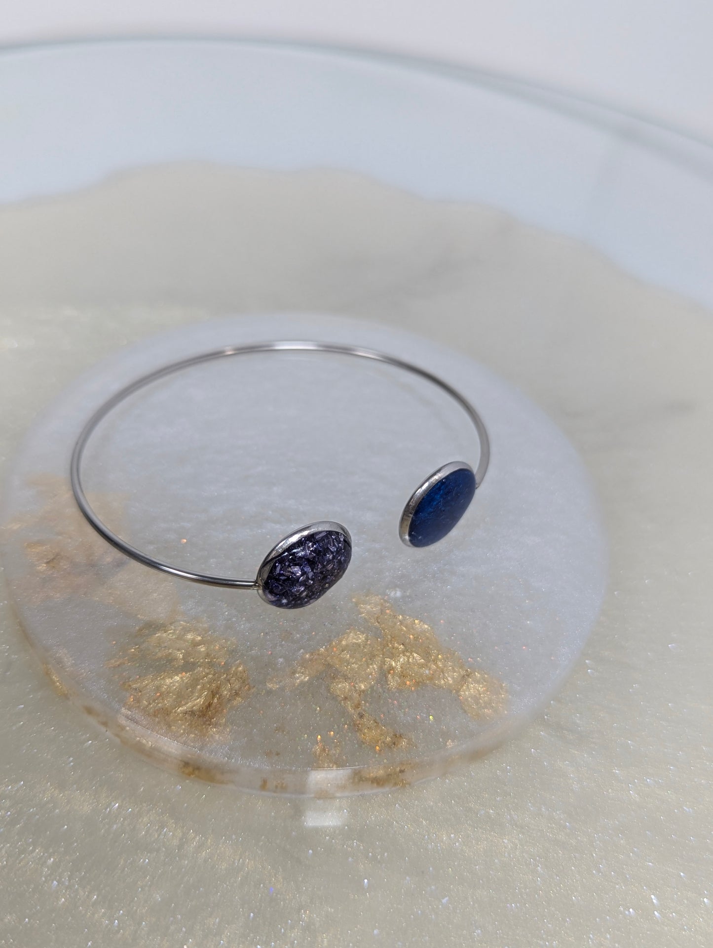 Blue and Purple Resin Bangle
