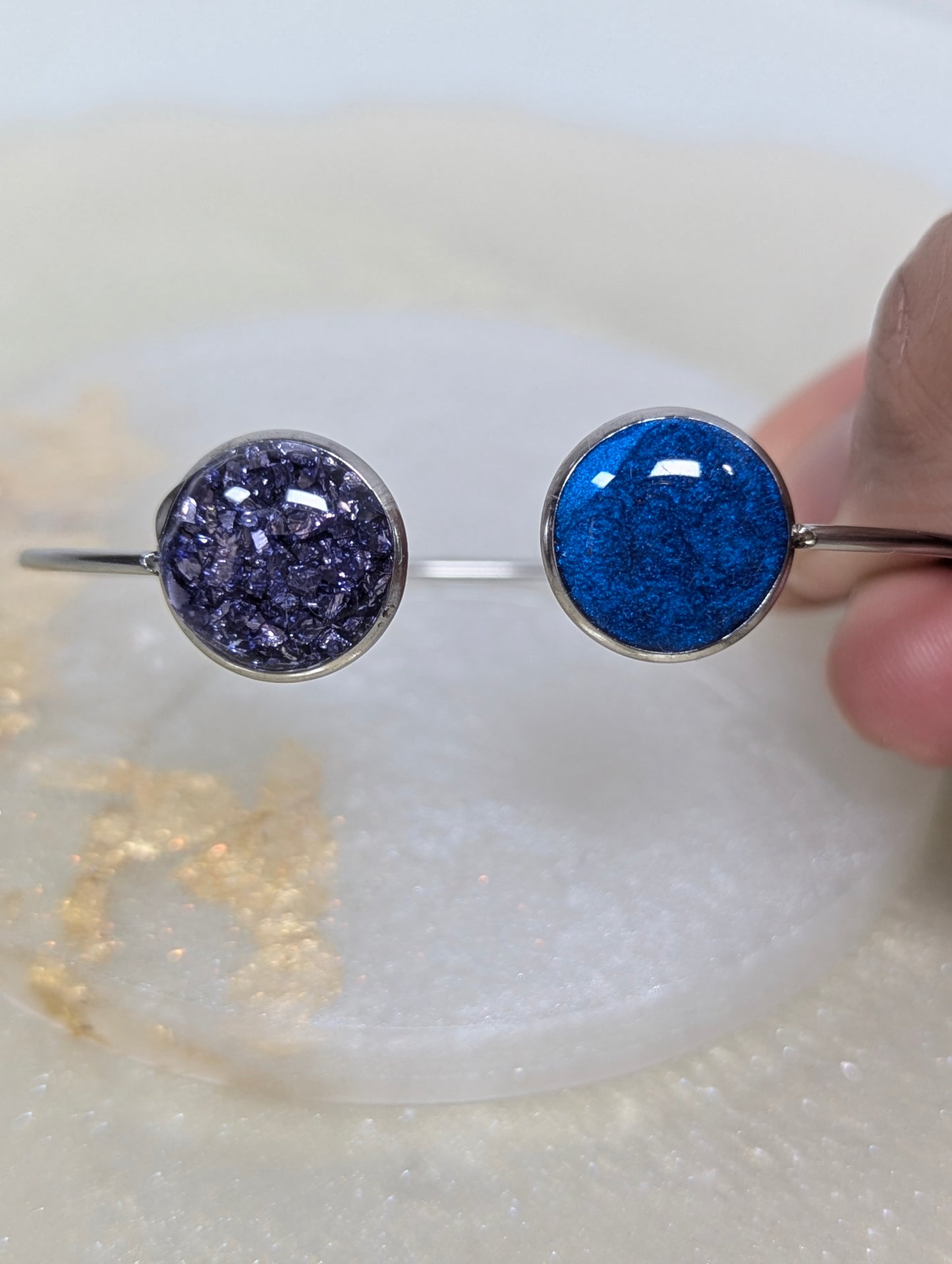 Blue and Purple Resin Bangle
