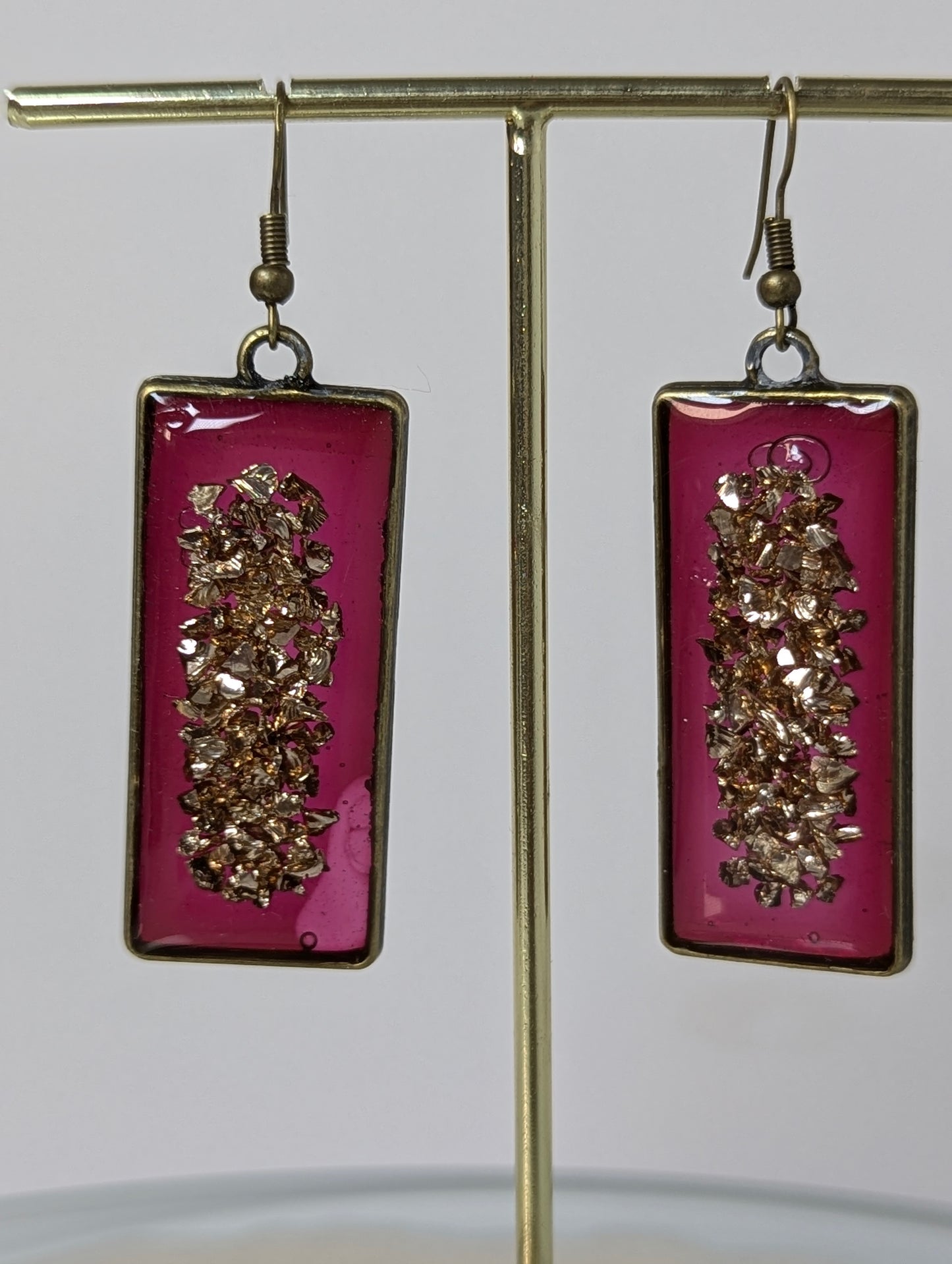 Gold Stones Resin Earrings