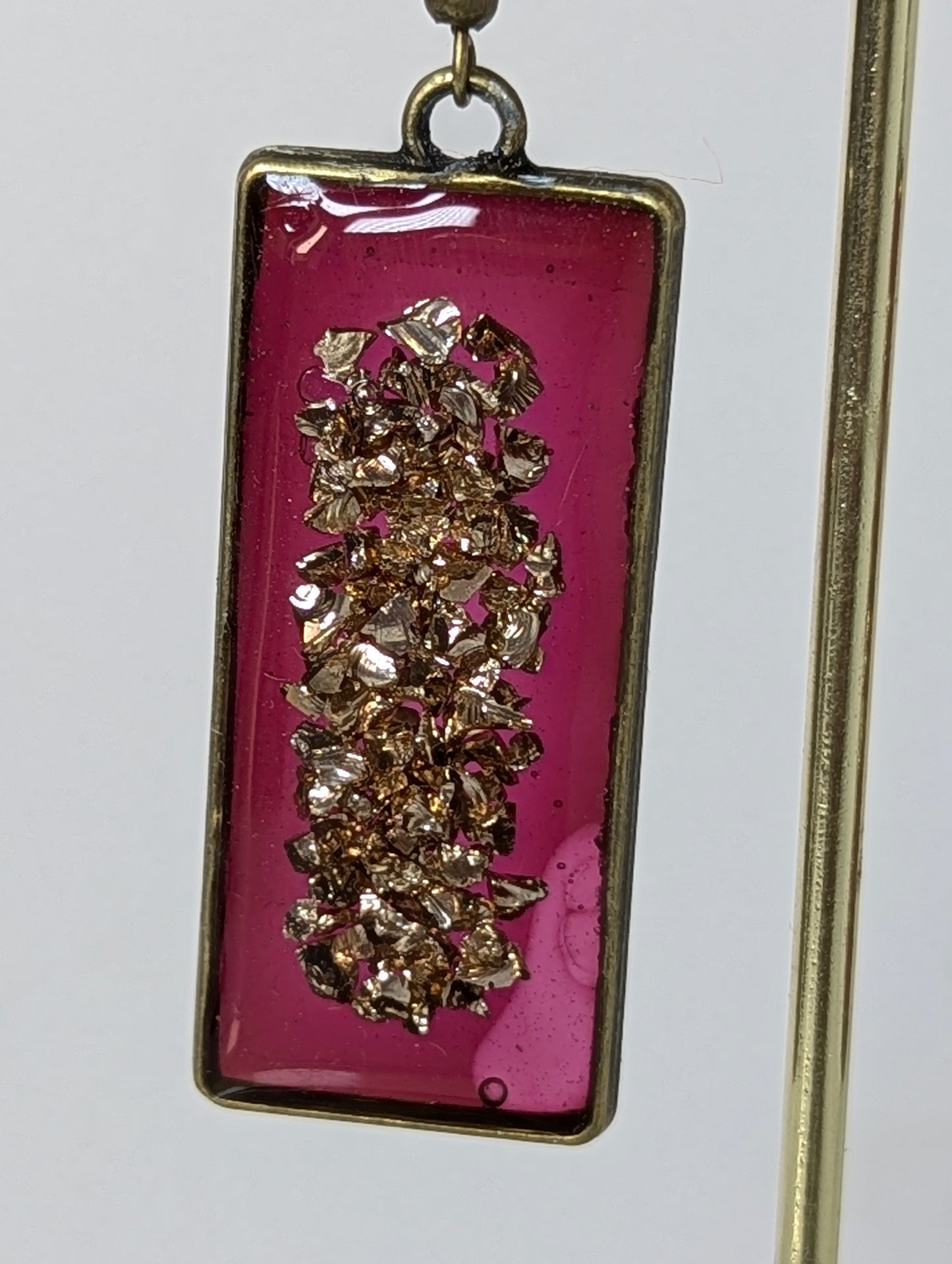 Gold Stones Resin Earrings