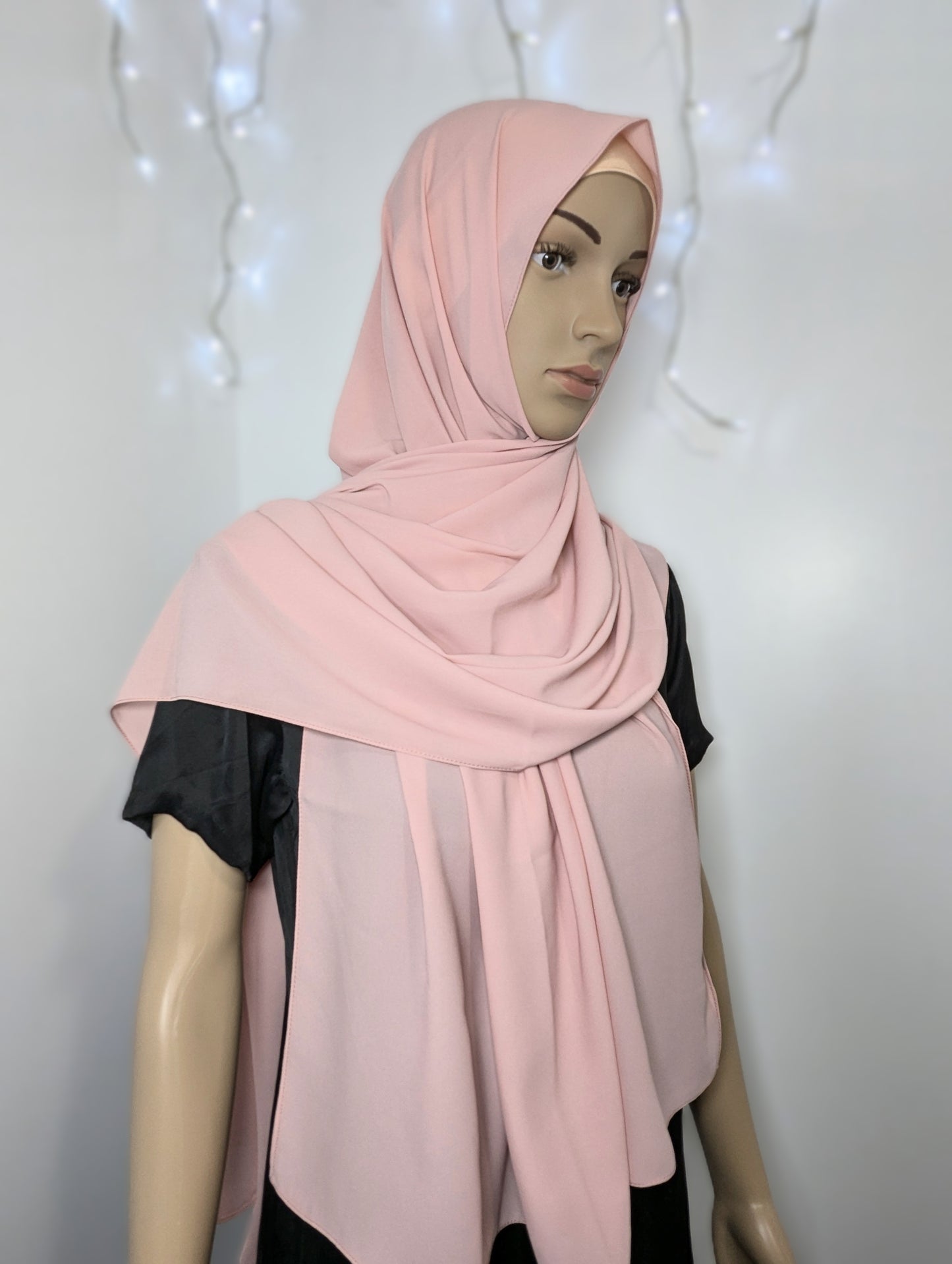 Plain Chiffon Scarf -- Pink