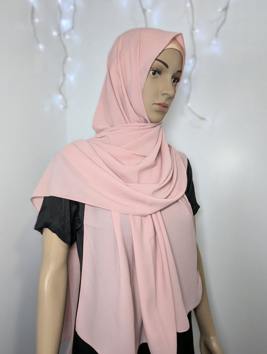 Plain Chiffon Scarf -- Pink