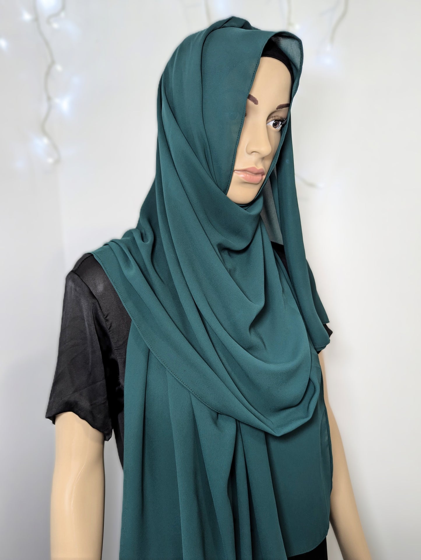 Plain Chiffon Scarf -- Green