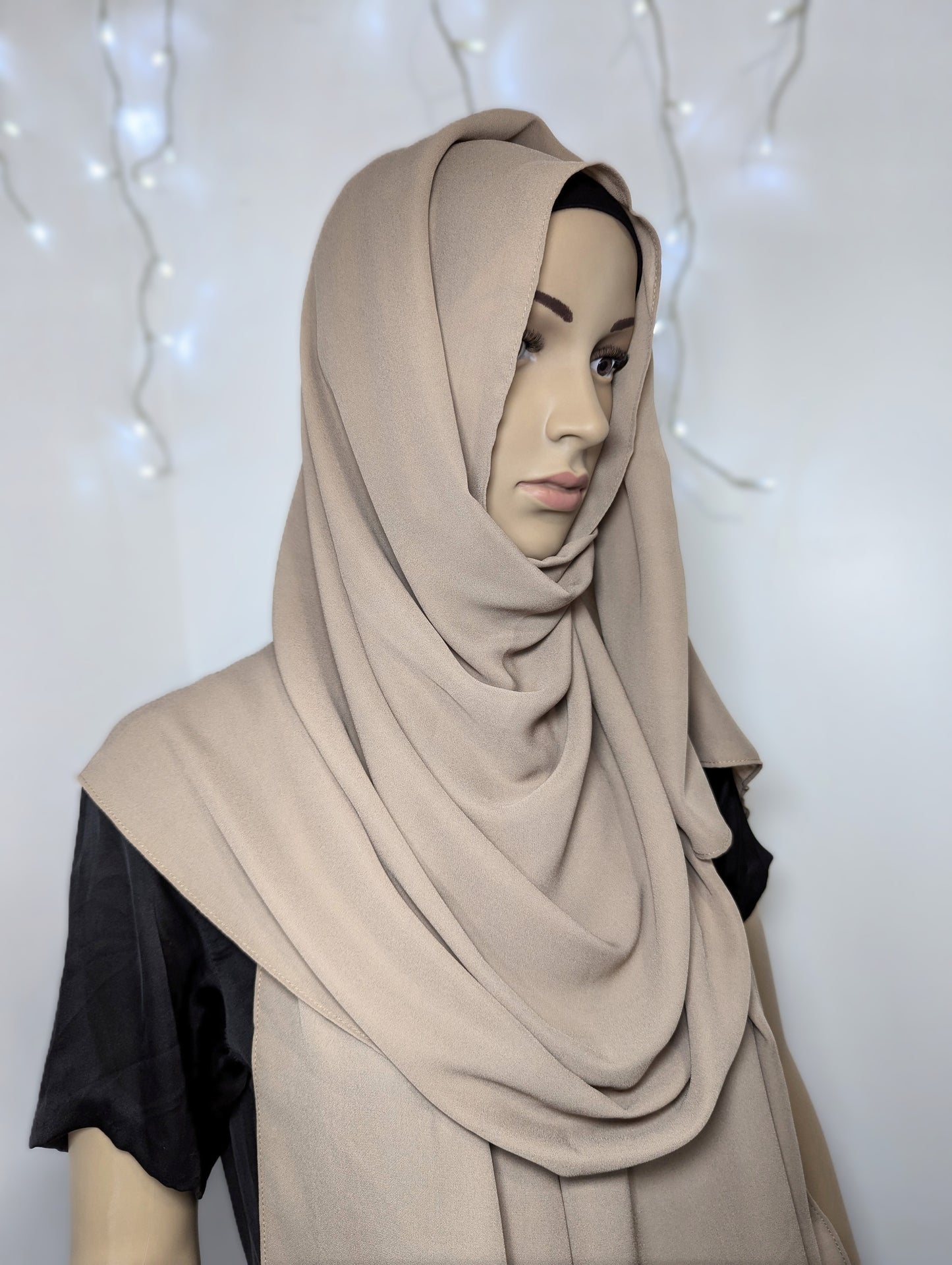 Plain Chiffon Scarf -- Khaki