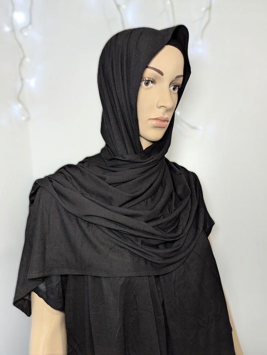 Plain Jersey Scarf -- Black