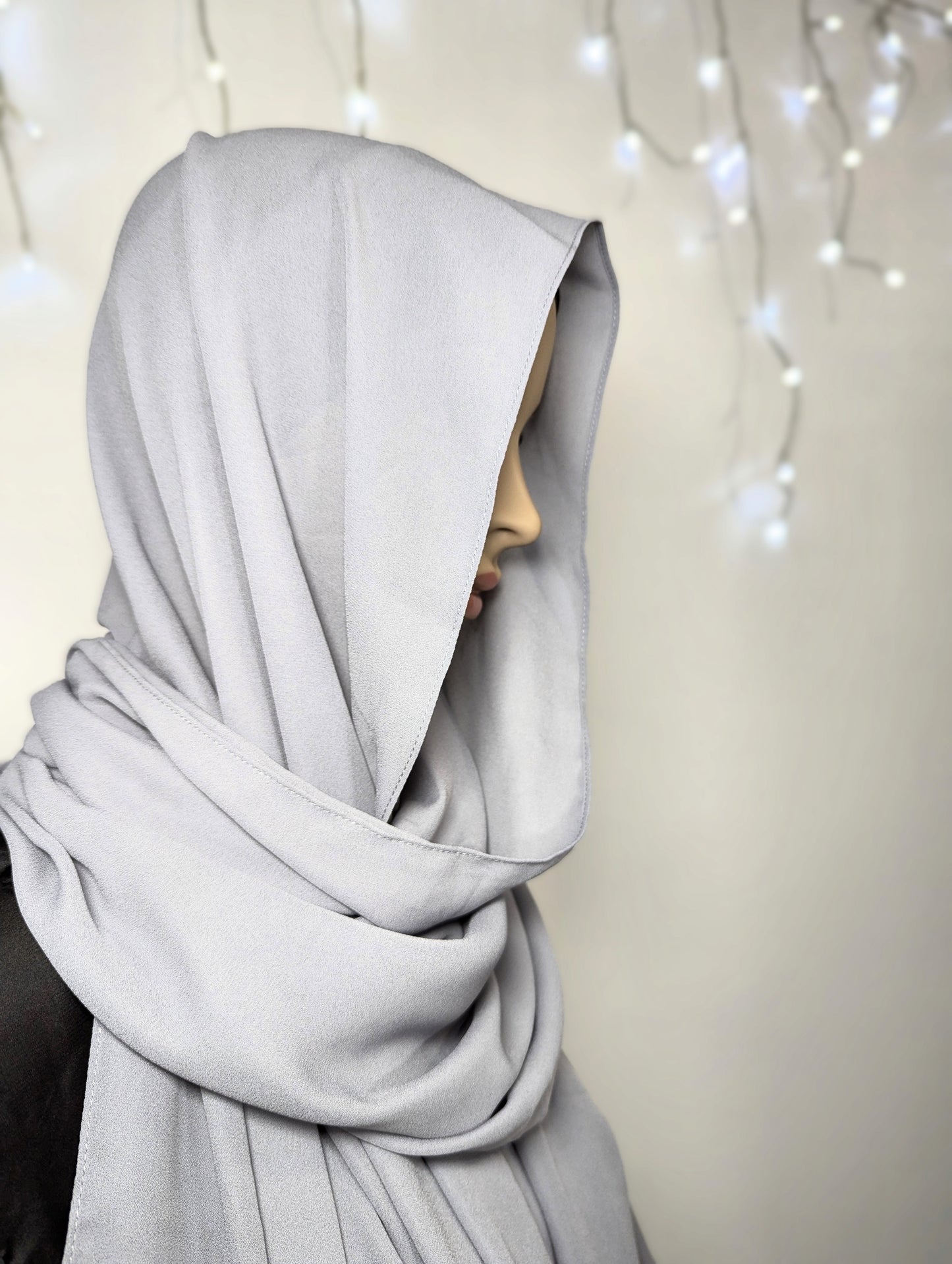 Plain Chiffon Scarf -- Gray