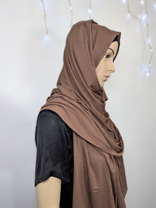 Plain Jersey Scarf -- Brown