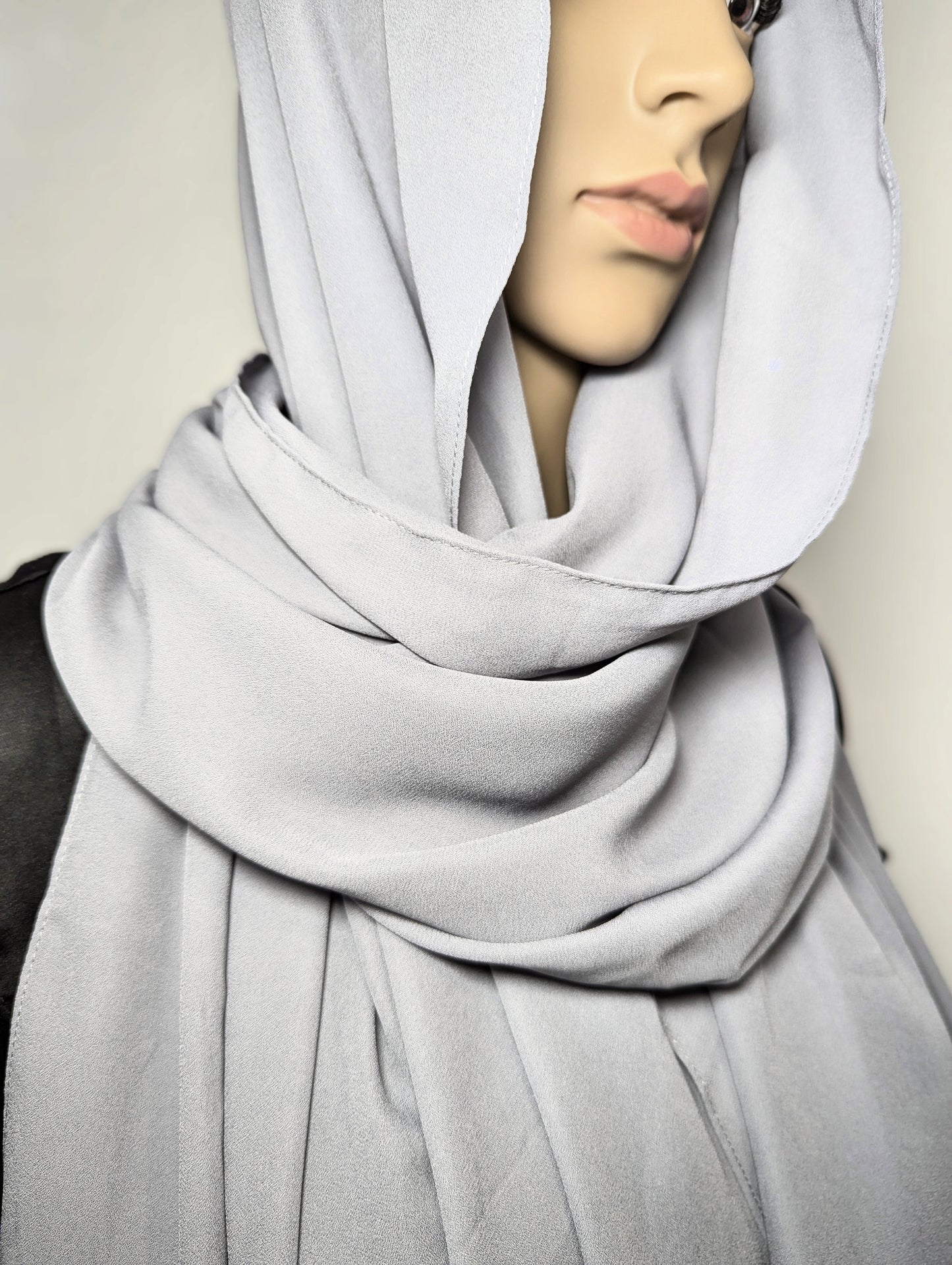 Plain Chiffon Scarf -- Gray