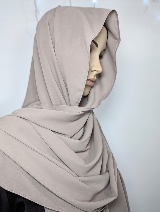 Plain Chiffon Scarf -- Khaki Brown