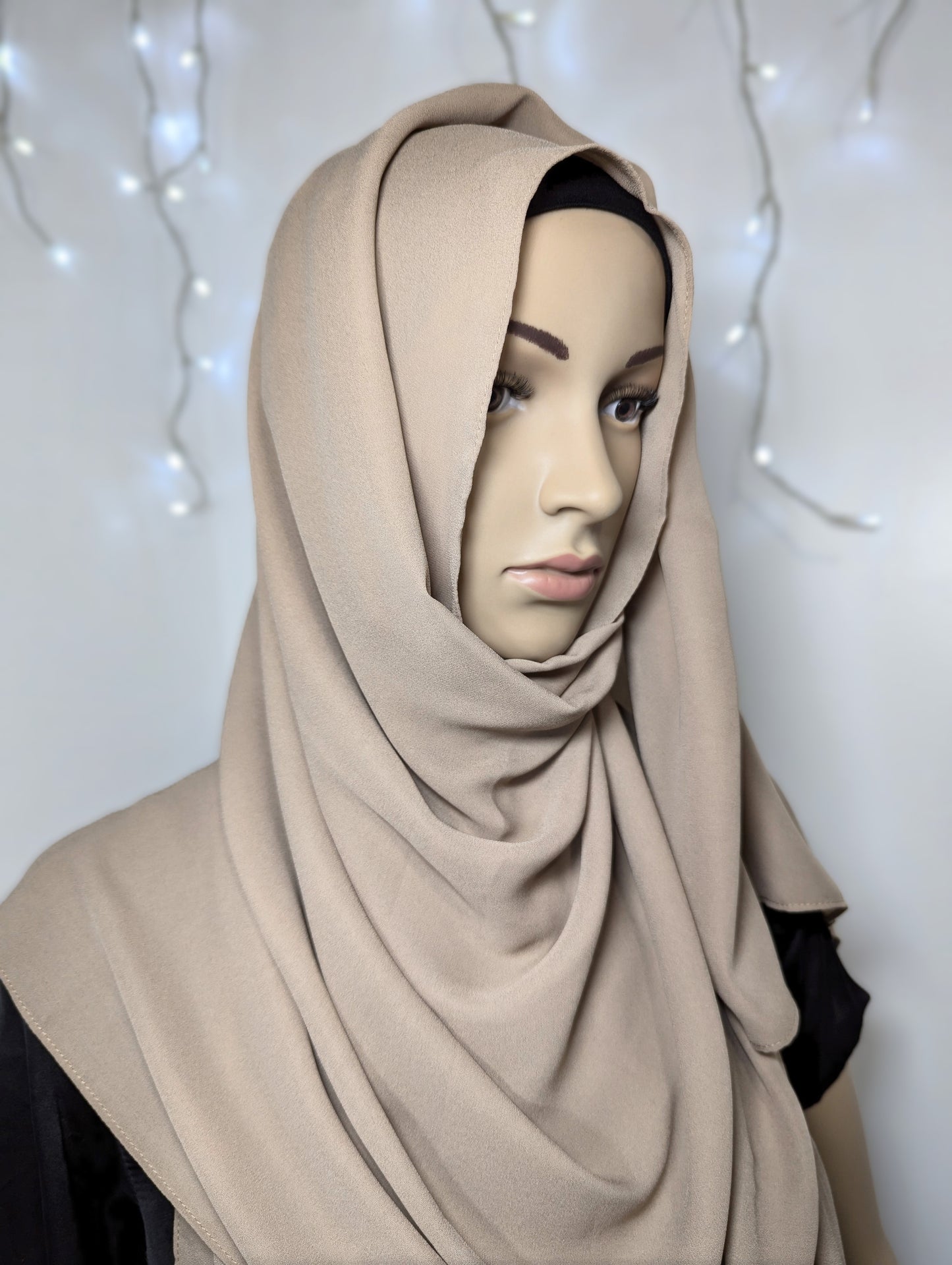 Plain Chiffon Scarf -- Khaki