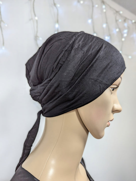 Inner Cap Tie Back -- Black