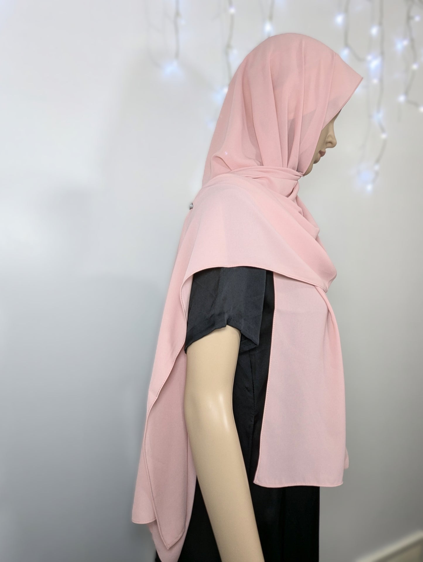 Plain Chiffon Scarf -- Pink