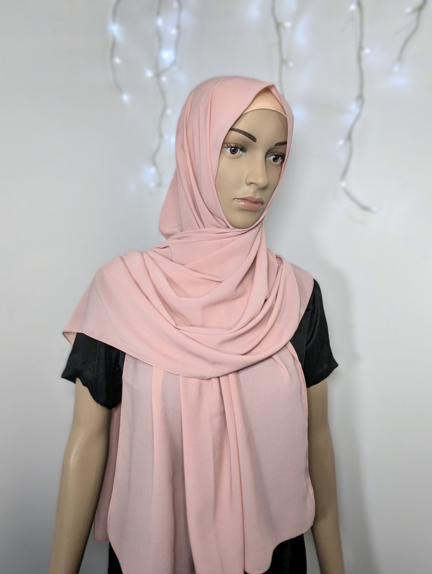 Plain Chiffon Scarf -- Pink