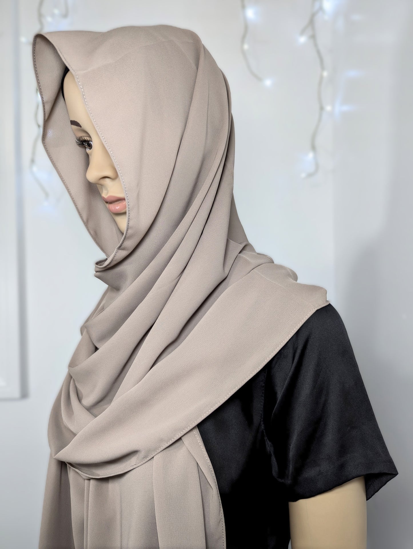 Plain Chiffon Scarf -- Khaki Brown
