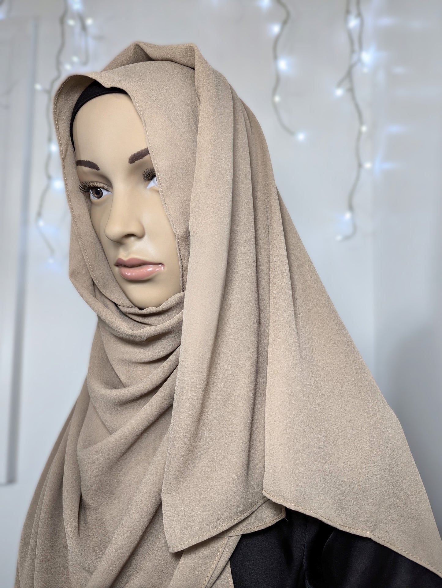 Plain Chiffon Scarf -- Khaki
