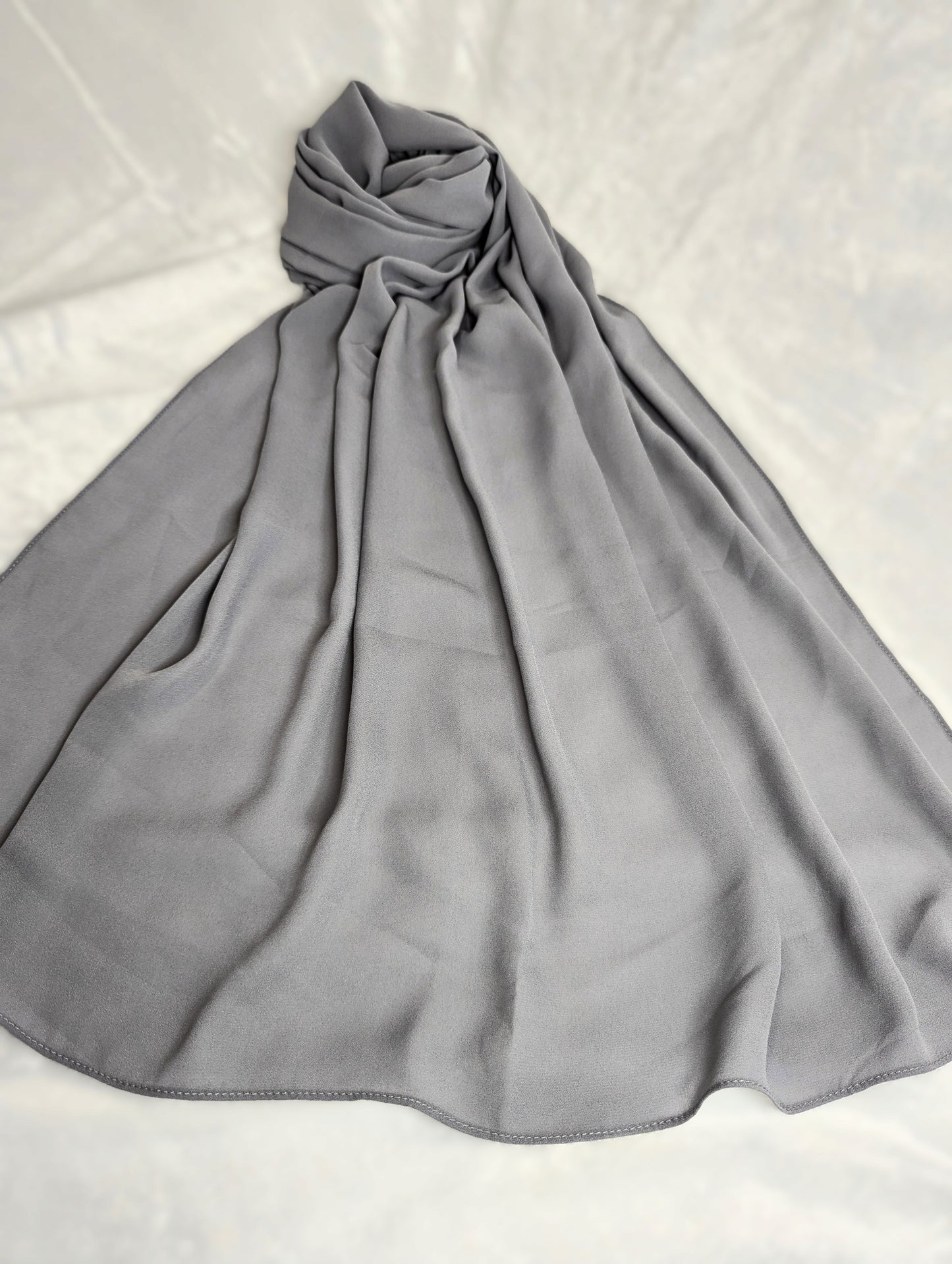 Plain Chiffon Scarf -- Gray