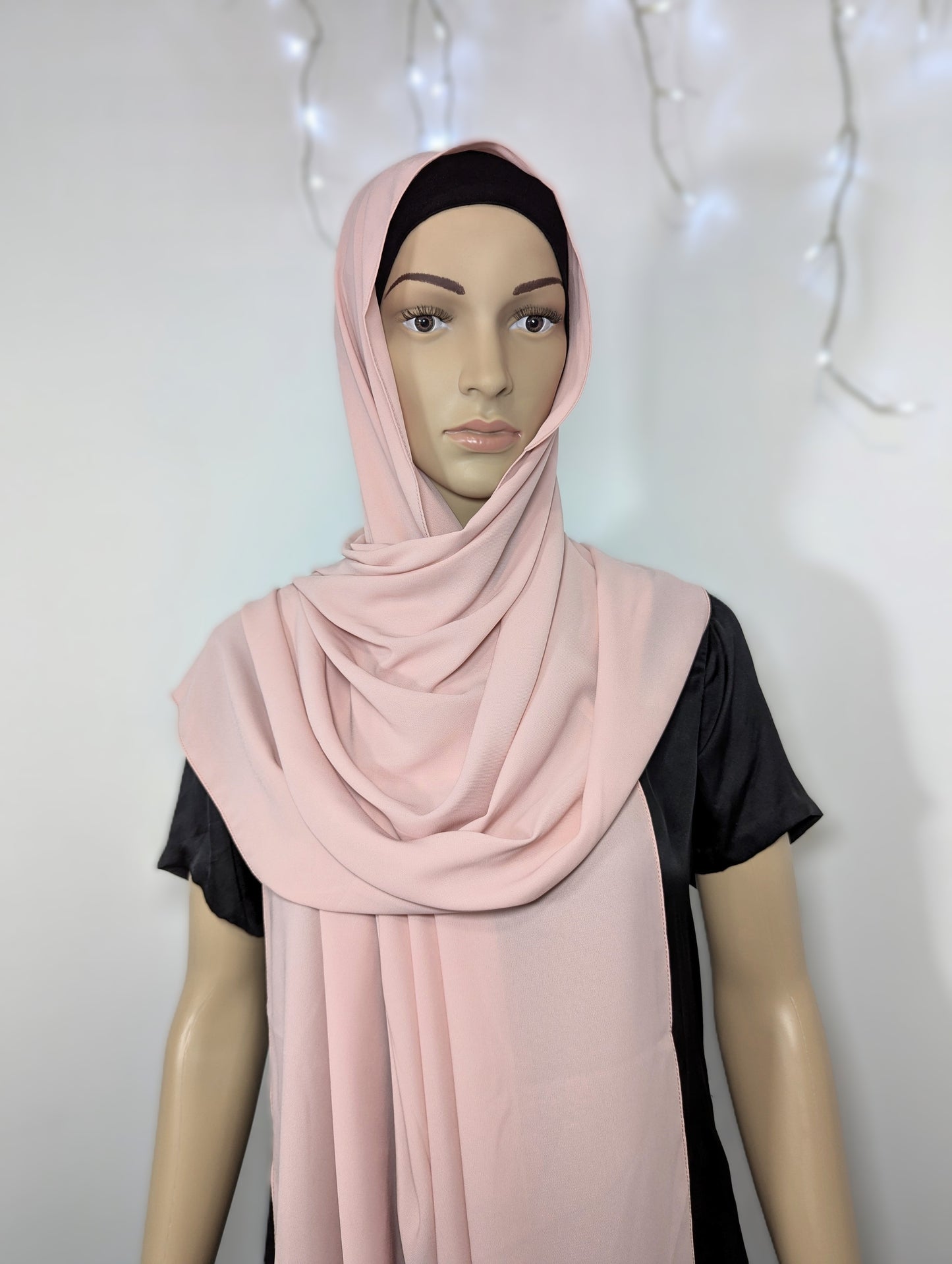 Plain Chiffon Scarf -- Pink
