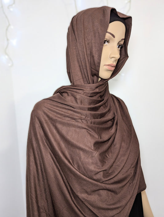 Plain Jersey Scarf -- Dark Brown
