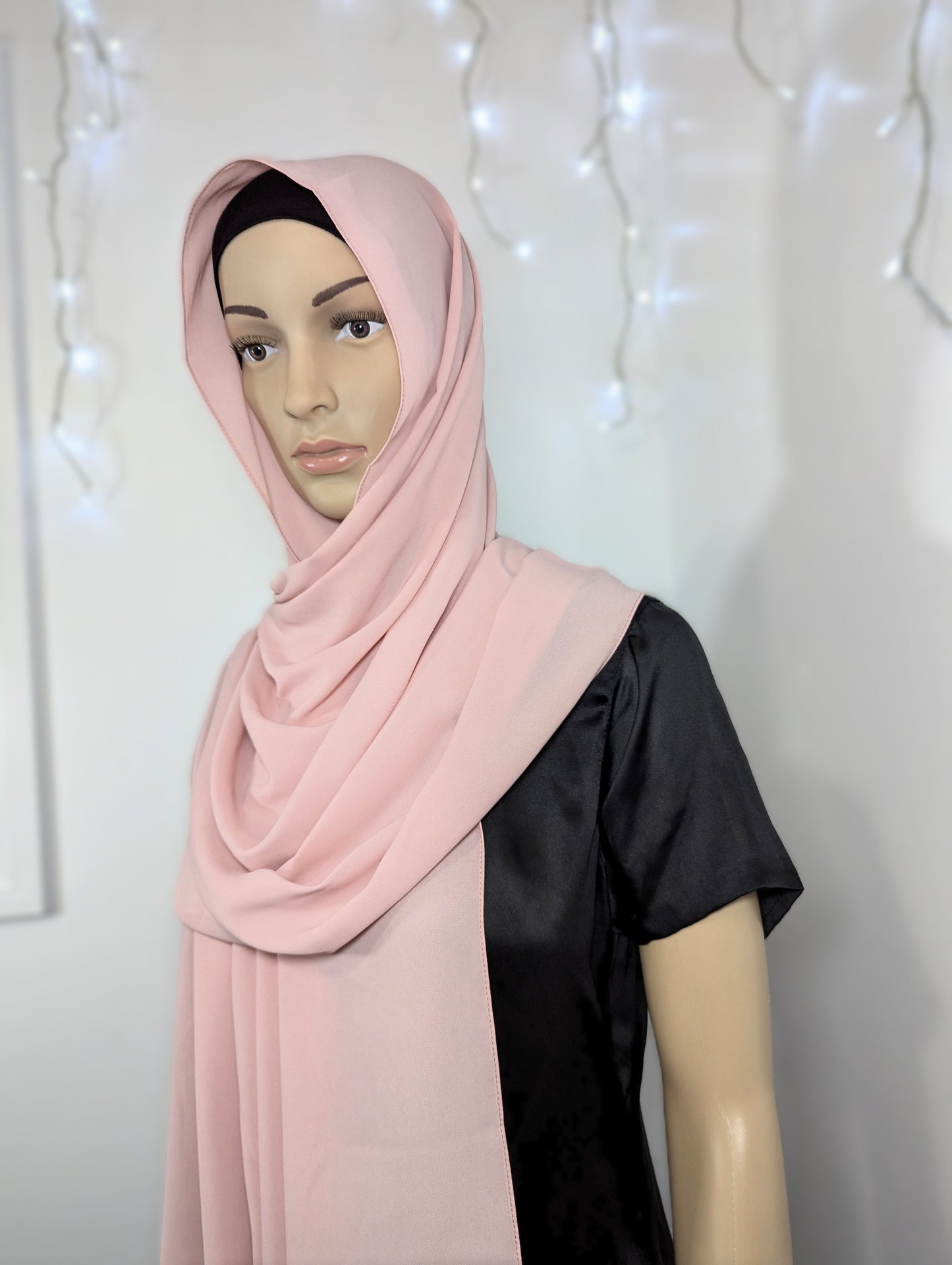 Plain Chiffon Scarf -- Pink