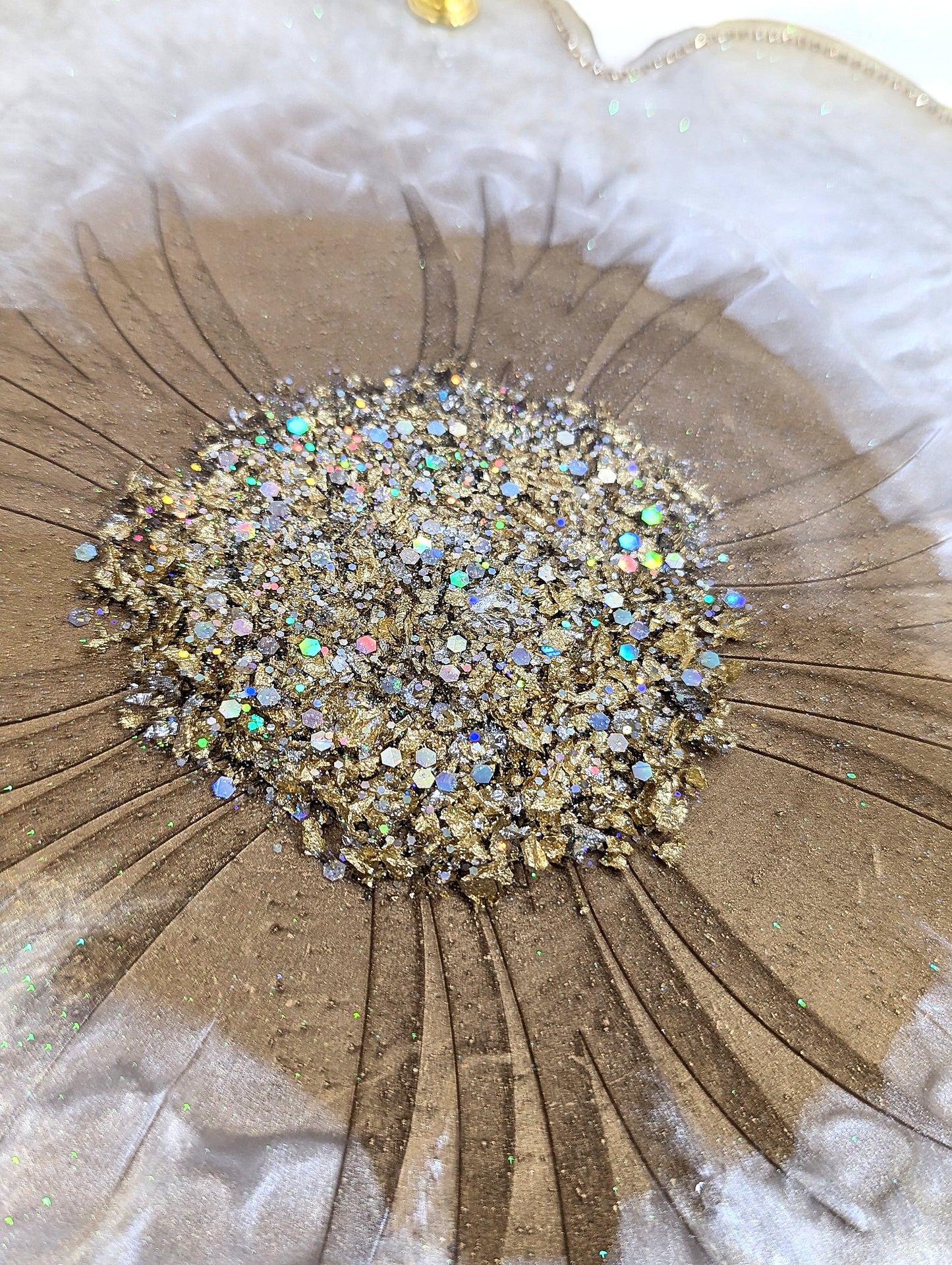 Resin Flower Shape Tray With Matching Coaster Set