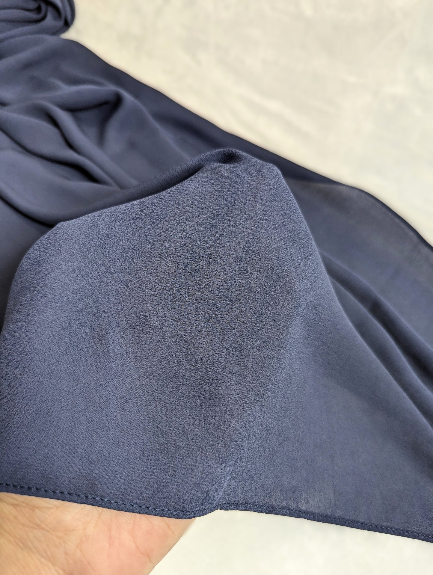 Plain Chiffon Scarf -- Navy Blue