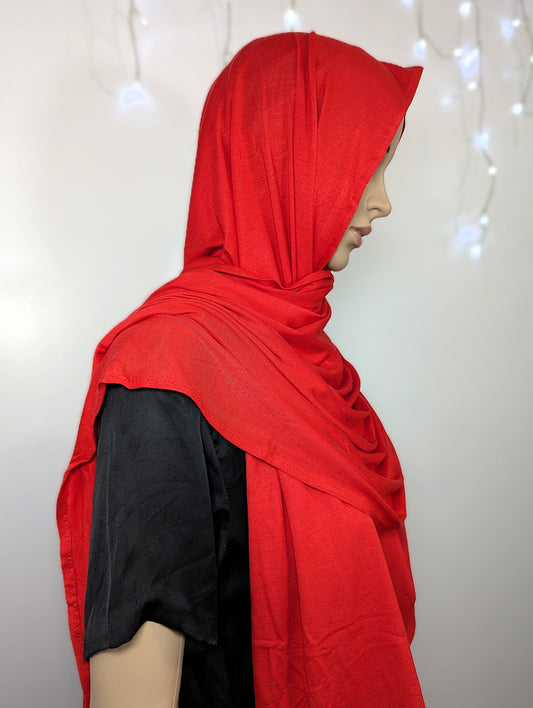 Plain Jersey Scarf -- Red