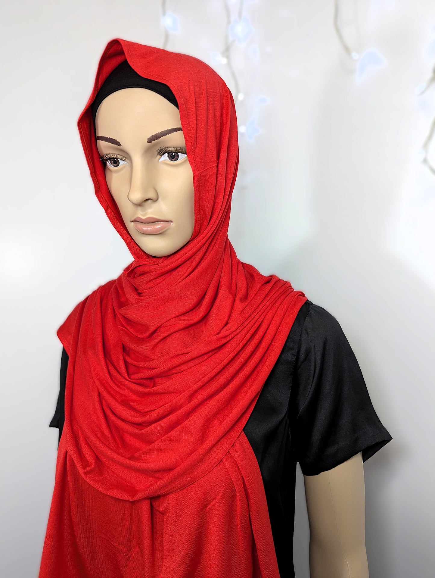 Plain Jersey Scarf -- Red