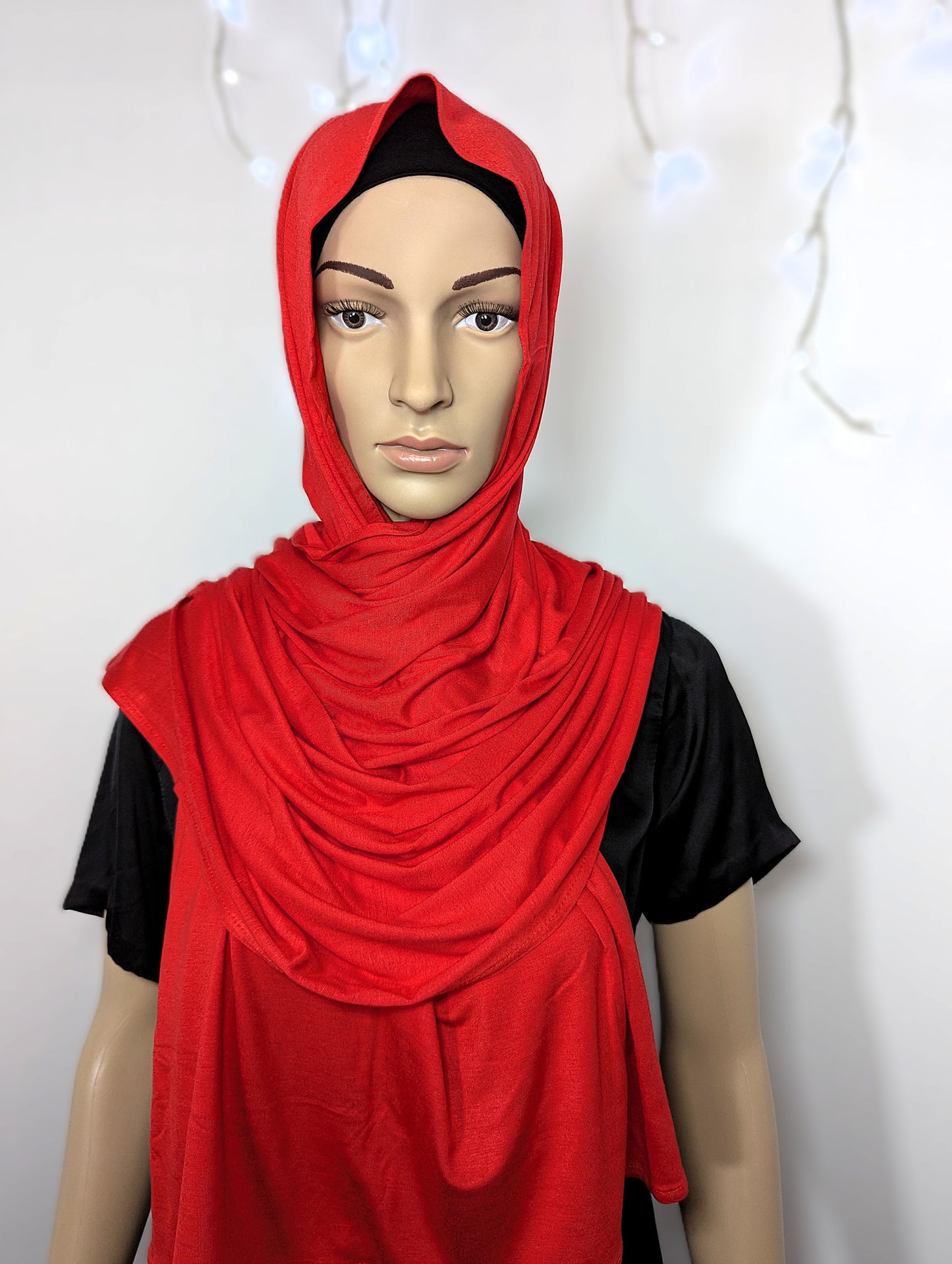 Plain Jersey Scarf -- Red