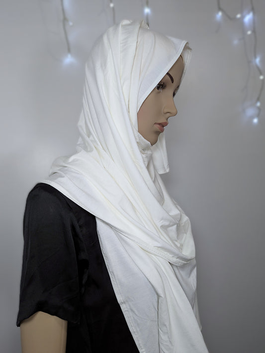 Plain Jersey Scarf -- White