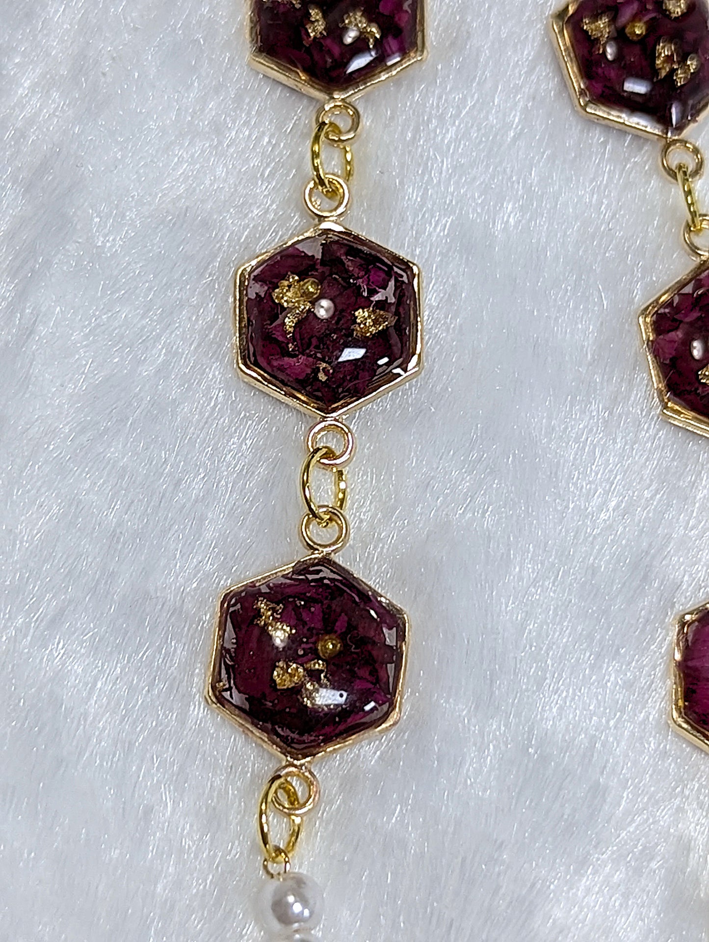 Red Rose Petal Resin Earrings