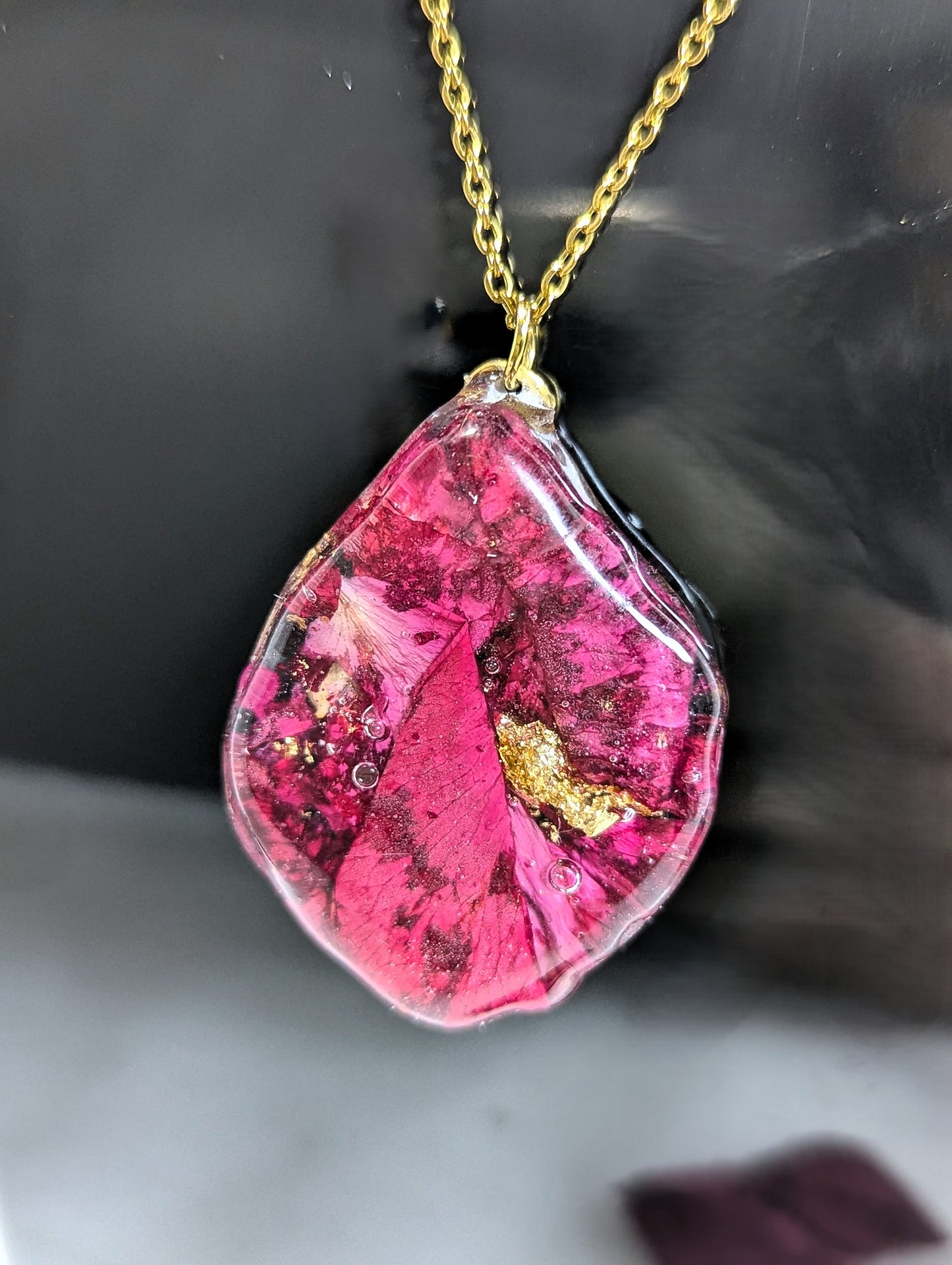 Red Rose Petal Resin Jewelry
