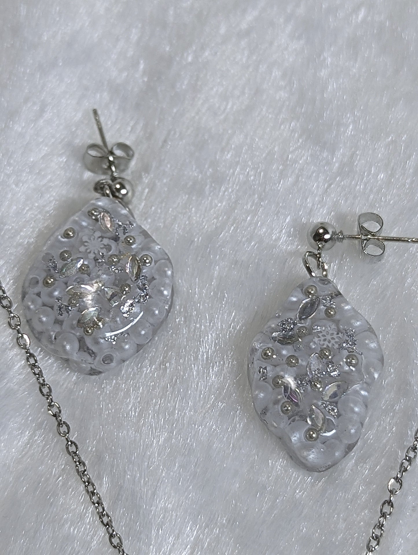 Pearl & Rhinestone Resin Jewelry