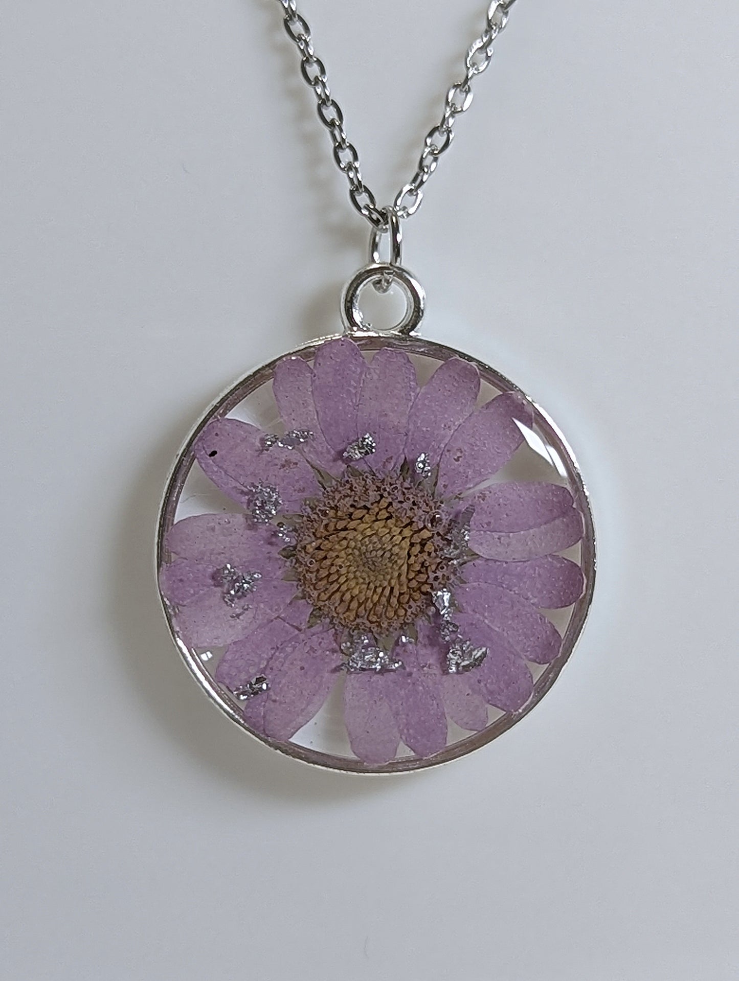 Daisy Flower Resin Jewelry -- Purple
