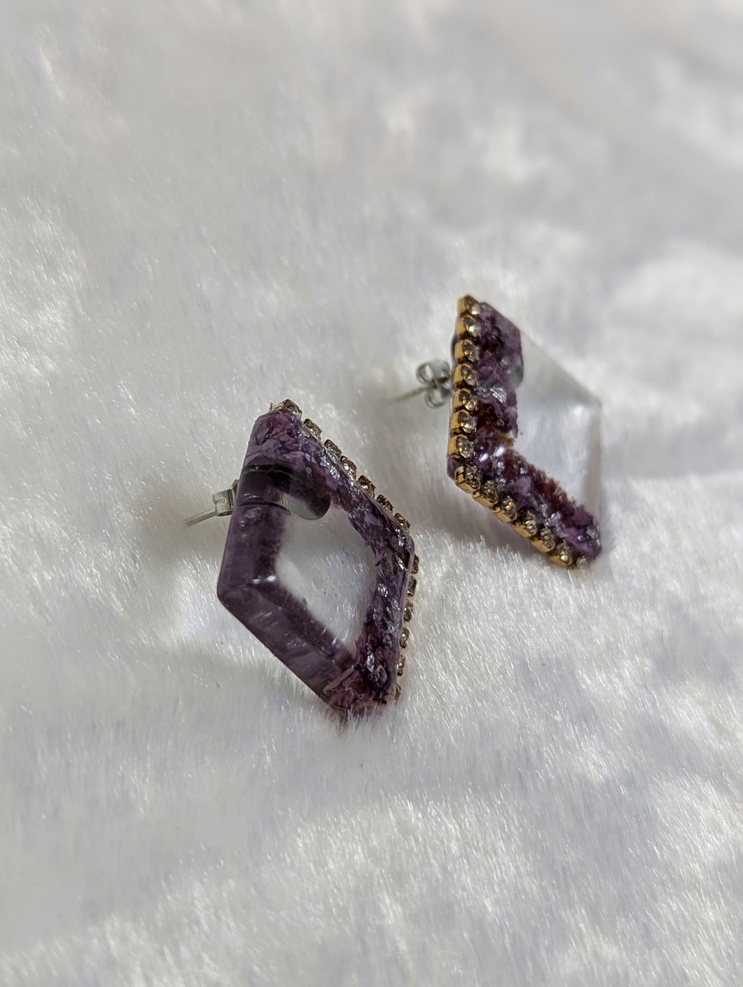 Vibrant Dried Manzanita Flower Resin Earrings
